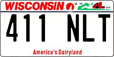 WI license plate 411NLT
