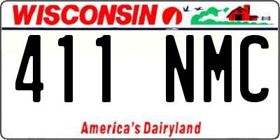 WI license plate 411NMC