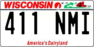 WI license plate 411NMI