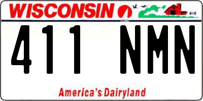 WI license plate 411NMN