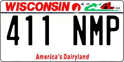 WI license plate 411NMP