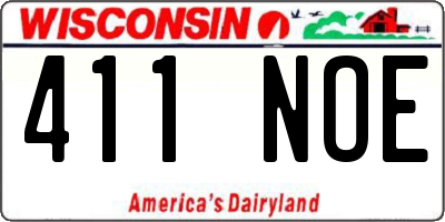 WI license plate 411NOE