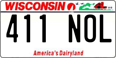 WI license plate 411NOL