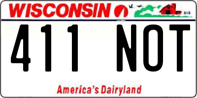 WI license plate 411NOT