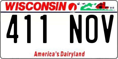 WI license plate 411NOV