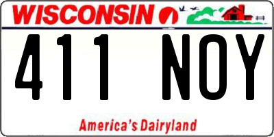 WI license plate 411NOY