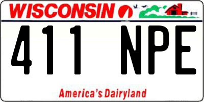 WI license plate 411NPE