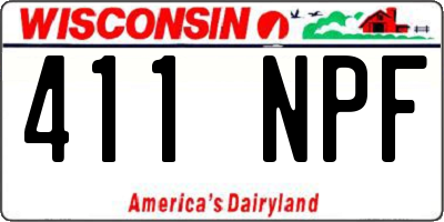 WI license plate 411NPF