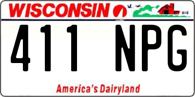 WI license plate 411NPG