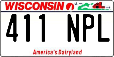 WI license plate 411NPL