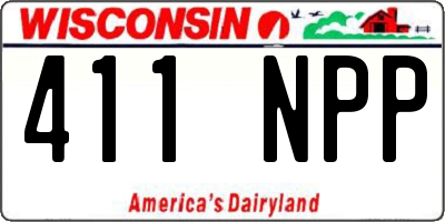 WI license plate 411NPP