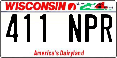 WI license plate 411NPR