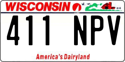 WI license plate 411NPV