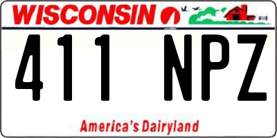 WI license plate 411NPZ
