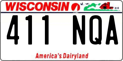 WI license plate 411NQA