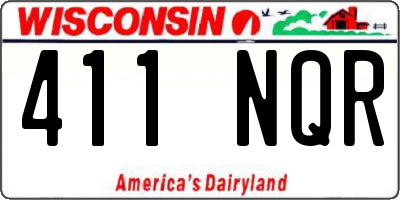 WI license plate 411NQR