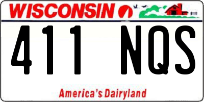 WI license plate 411NQS