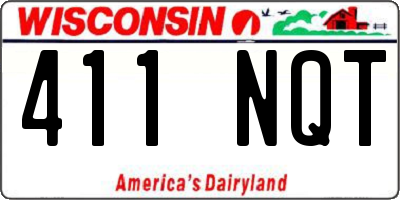 WI license plate 411NQT