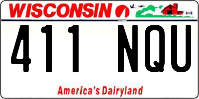 WI license plate 411NQU