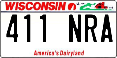 WI license plate 411NRA