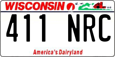 WI license plate 411NRC