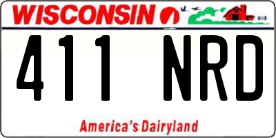 WI license plate 411NRD