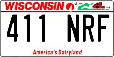 WI license plate 411NRF