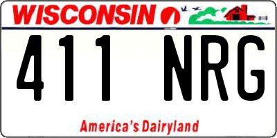 WI license plate 411NRG