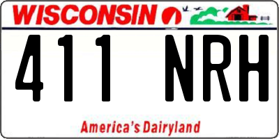 WI license plate 411NRH