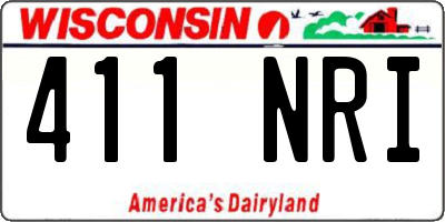 WI license plate 411NRI
