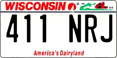 WI license plate 411NRJ
