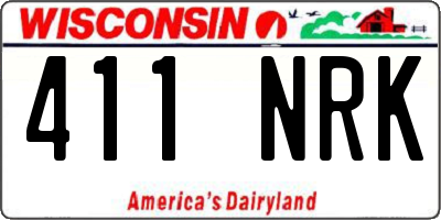 WI license plate 411NRK