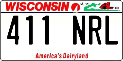 WI license plate 411NRL