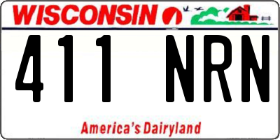 WI license plate 411NRN