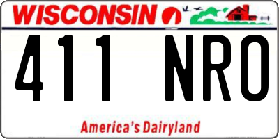 WI license plate 411NRO