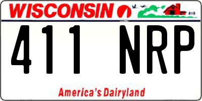 WI license plate 411NRP