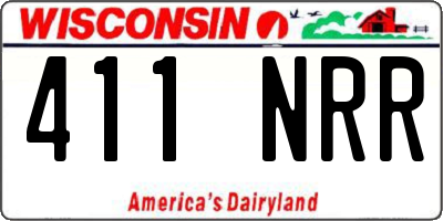 WI license plate 411NRR
