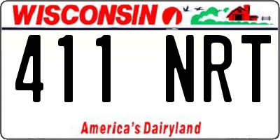 WI license plate 411NRT
