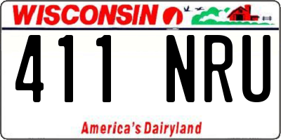 WI license plate 411NRU