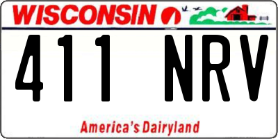 WI license plate 411NRV
