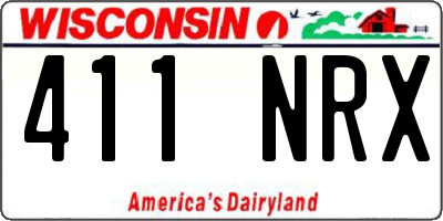 WI license plate 411NRX