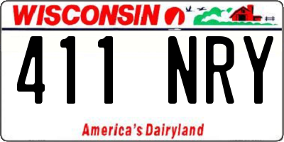 WI license plate 411NRY