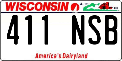 WI license plate 411NSB