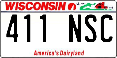 WI license plate 411NSC