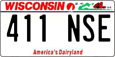 WI license plate 411NSE