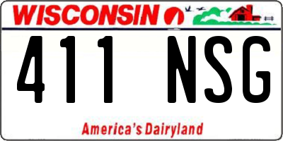 WI license plate 411NSG