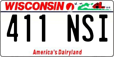 WI license plate 411NSI
