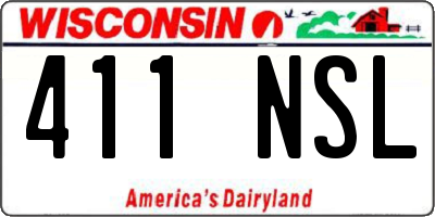 WI license plate 411NSL