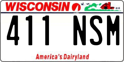 WI license plate 411NSM