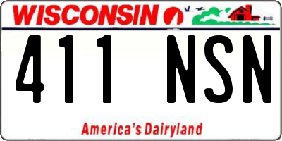 WI license plate 411NSN